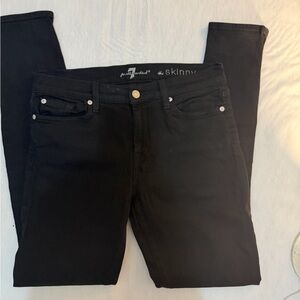 7 For All Mankind Classic Black Skinny Jeans